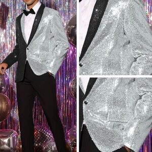 Black and Silver Men’s Sequin Blazer